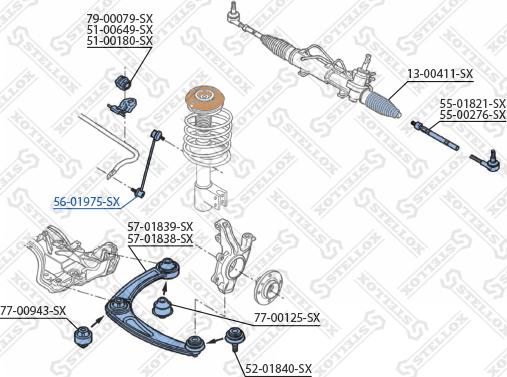 Stellox 56-01975-SX - Тяга / стойка, стабилизатор unicars.by