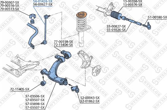 Stellox 56-01426-SX - Тяга / стойка, стабилизатор unicars.by