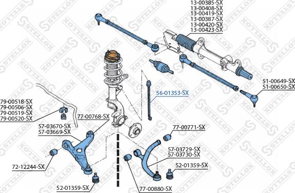 Stellox 56-01353-SX - Тяга / стойка, стабилизатор unicars.by