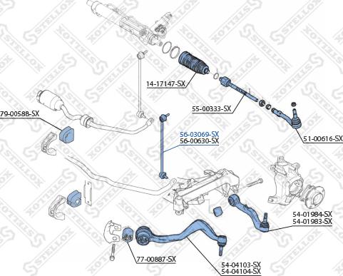 Stellox 56-03069-SX - Тяга / стойка, стабилизатор unicars.by