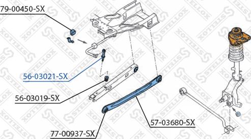 Stellox 56-03021-SX - Тяга / стойка, стабилизатор unicars.by