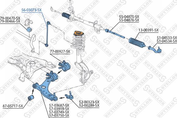 Stellox 56-03073-SX - Тяга / стойка, стабилизатор unicars.by