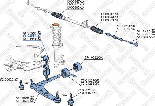 Stellox 56-02354-SX - Тяга / стойка, стабилизатор unicars.by