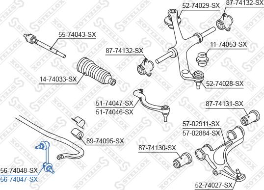 Stellox 56-74047-SX - Тяга / стойка, стабилизатор unicars.by