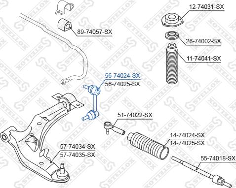 Stellox 56-74024-SX - Тяга / стойка, стабилизатор unicars.by