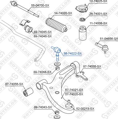 Stellox 56-74022-SX - Тяга / стойка, стабилизатор unicars.by