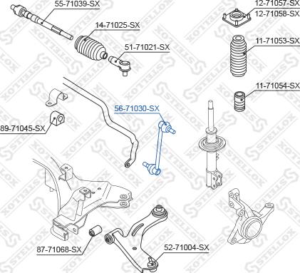 Stellox 56-71030-SX - Тяга / стойка, стабилизатор unicars.by