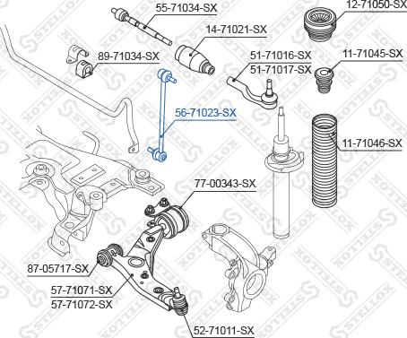 Stellox 56-71023-SX - Тяга / стойка, стабилизатор unicars.by