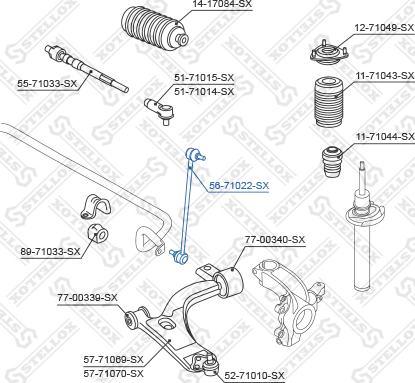 Stellox 56-71022-SX - Тяга / стойка, стабилизатор unicars.by