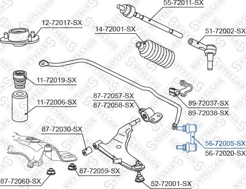 Stellox 56-72005-SX - Тяга / стойка, стабилизатор unicars.by