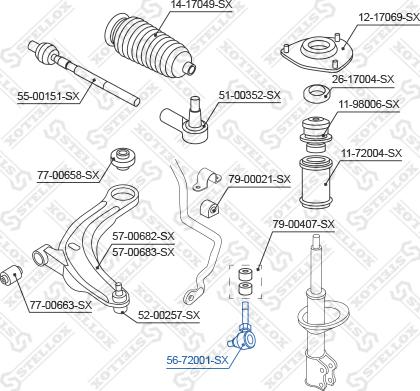 Stellox 56-72001-SX - Тяга / стойка, стабилизатор unicars.by