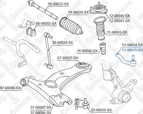 Stellox 51-98015-SX - Наконечник рулевой тяги, шарнир unicars.by