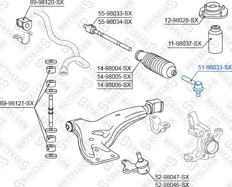 Stellox 51-98033-SX - Наконечник рулевой тяги, шарнир unicars.by