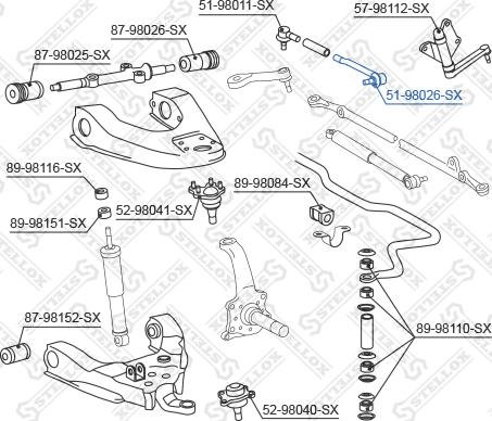 Stellox 51-98026-SX - Наконечник рулевой тяги, шарнир unicars.by