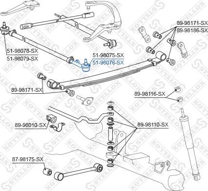 Stellox 51-98076-SX - Наконечник рулевой тяги, шарнир unicars.by