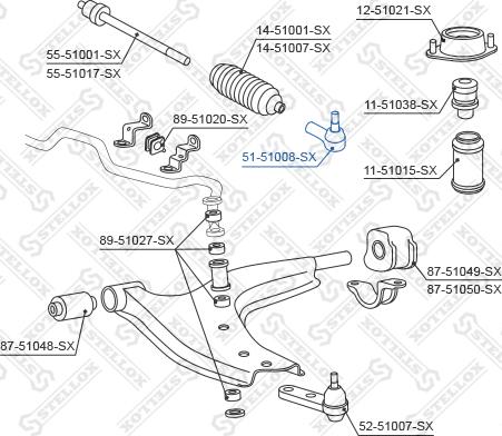 Stellox 51-51008-SX - Наконечник рулевой тяги, шарнир unicars.by