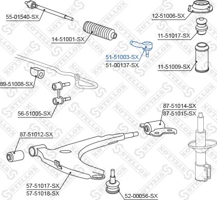 Stellox 51-51003-SX - Наконечник рулевой тяги, шарнир unicars.by