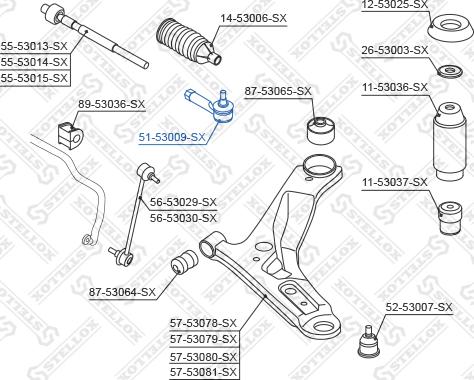 Stellox 51-53009-SX - Наконечник рулевой тяги, шарнир unicars.by