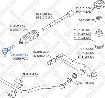 Stellox 51-61001-SX - Наконечник рулевой тяги, шарнир unicars.by