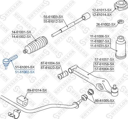 Stellox 51-61002-SX - Наконечник рулевой тяги, шарнир unicars.by