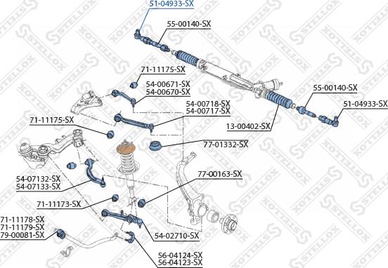 Stellox 51-04933-SX - Наконечник рулевой тяги, шарнир unicars.by