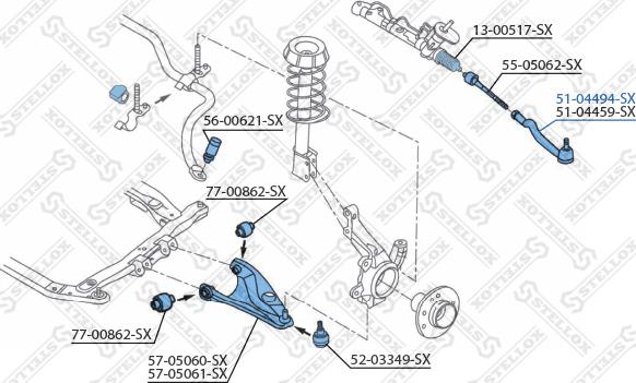 Stellox 51-04494-SX - Наконечник рулевой тяги, шарнир unicars.by