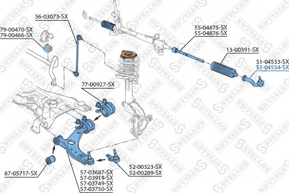 Stellox 51-04534-SX - Наконечник рулевой тяги, шарнир unicars.by