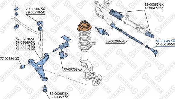 Stellox 51-00649-SX - Наконечник рулевой тяги, шарнир unicars.by