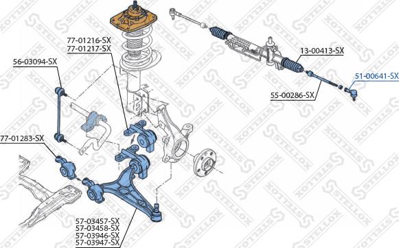 Stellox 51-00641-SX - Наконечник рулевой тяги, шарнир unicars.by