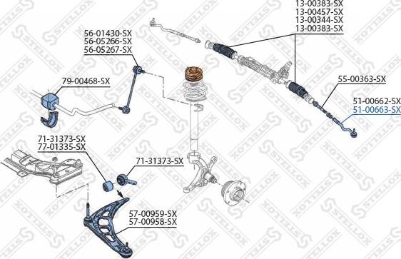 Stellox 51-00663-SX - Наконечник рулевой тяги, шарнир unicars.by