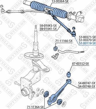 Stellox 51-00119-SX - Наконечник рулевой тяги, шарнир unicars.by