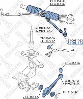 Stellox 51-00118-SX - Наконечник рулевой тяги, шарнир unicars.by