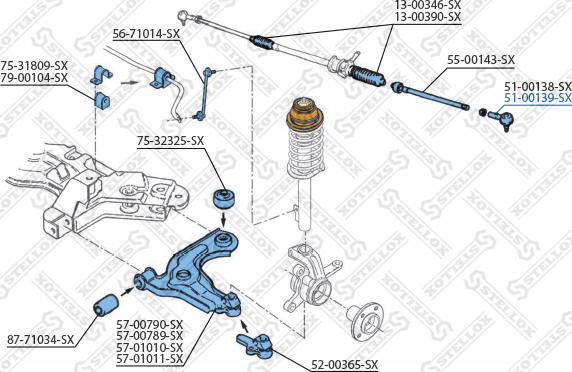 Stellox 51-00139-SX - Наконечник рулевой тяги, шарнир unicars.by