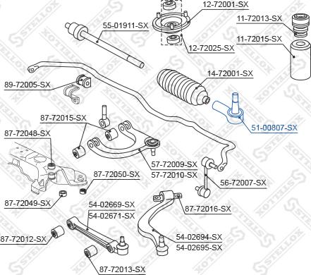 Stellox 51-00807-SX - Наконечник рулевой тяги, шарнир unicars.by