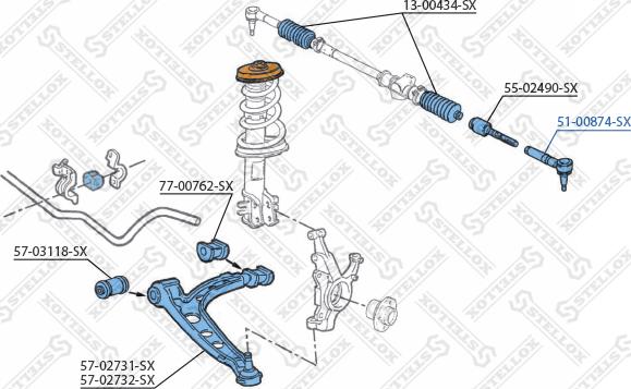 Stellox 51-00874-SX - Наконечник рулевой тяги, шарнир unicars.by