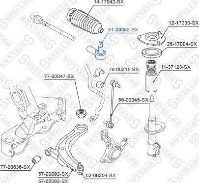 Stellox 51-00353-SX - Наконечник рулевой тяги, шарнир unicars.by