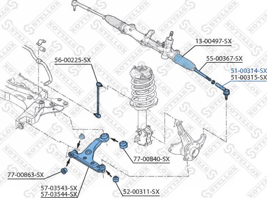 Stellox 51-00314-SX - Наконечник рулевой тяги, шарнир unicars.by