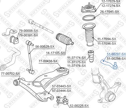 Stellox 51-00297-SX - Наконечник рулевой тяги, шарнир unicars.by