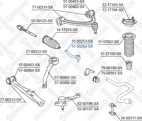 Stellox 51-00254-SX - Наконечник рулевой тяги, шарнир unicars.by