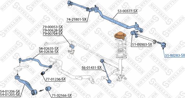 Stellox 51-00283-SX - Наконечник рулевой тяги, шарнир unicars.by