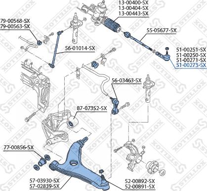 Stellox 51-00273-SX - Наконечник рулевой тяги, шарнир unicars.by