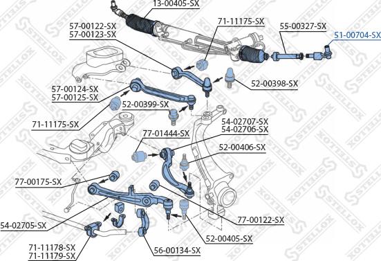 Stellox 51-00704-SX - Наконечник рулевой тяги, шарнир unicars.by