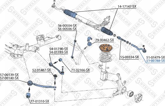 Stellox 51-00788-SX - Наконечник рулевой тяги, шарнир unicars.by