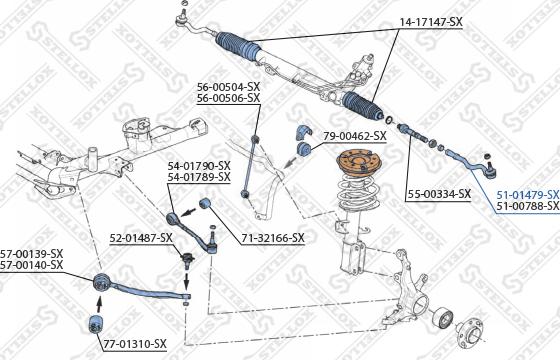 Stellox 51-01479-SX - Наконечник рулевой тяги, шарнир unicars.by