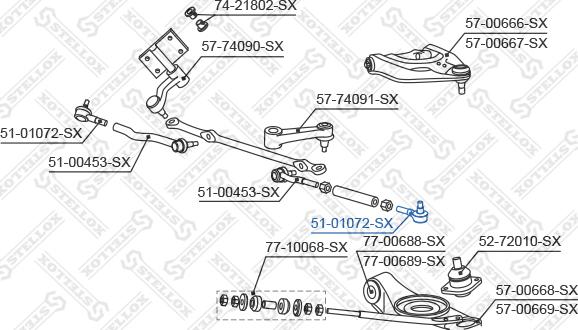 Stellox 51-01072-SX - Наконечник рулевой тяги, шарнир unicars.by