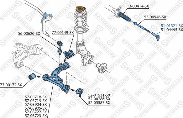 Stellox 51-01321-SX - Наконечник рулевой тяги, шарнир unicars.by