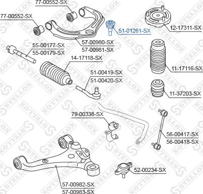 Stellox 51-01261-SX - Наконечник рулевой тяги, шарнир unicars.by