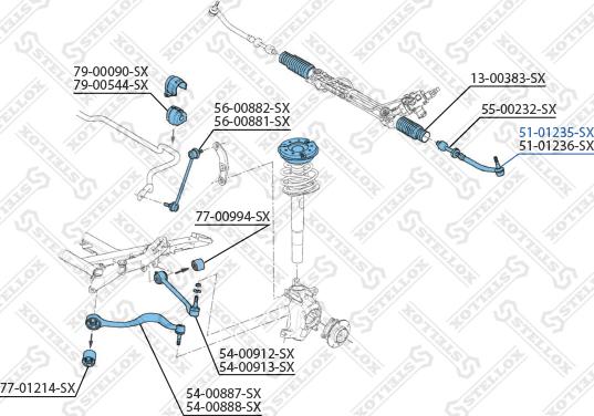 Stellox 51-01235-SX - Наконечник рулевой тяги, шарнир unicars.by