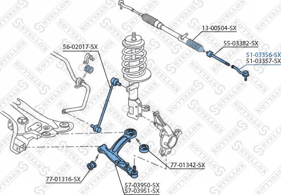 Stellox 51-03356-SX - Наконечник рулевой тяги, шарнир unicars.by