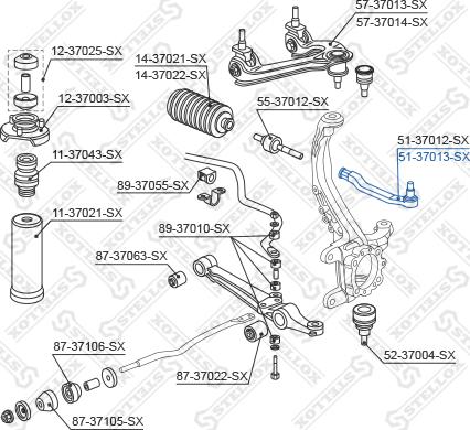 Stellox 51-37013-SX - Наконечник рулевой тяги, шарнир unicars.by